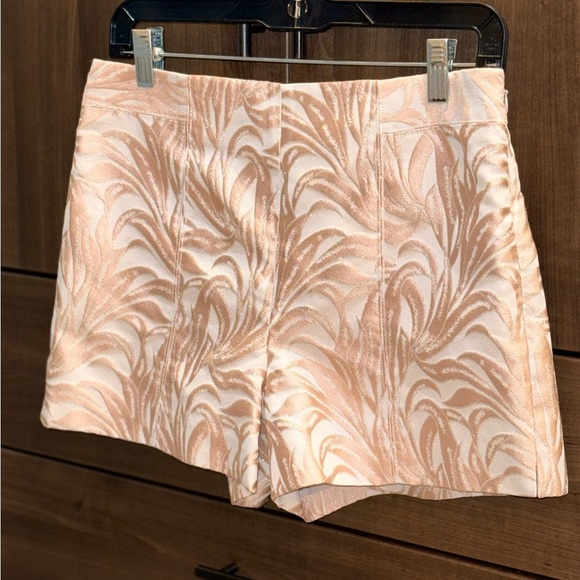 Intermix Lydia Lurex Pink Metallic Jacquard Leaf Side Zip Short - Picture 13 of 14